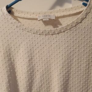LOFT Cream Textured Blouse
